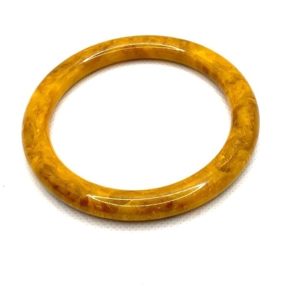 BAKELITE Bracelet Marbled Butterscotch VTG Tested - Picture 7 of 9